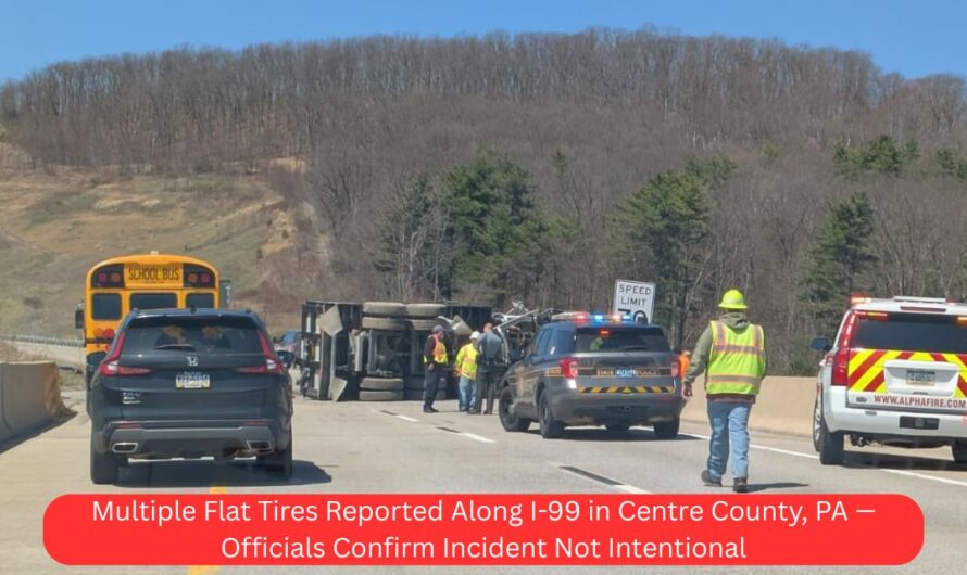 Multiple Flat Tires Reported Along I-99 in Centre County, PA — Officials Confirm Incident Not Intentional