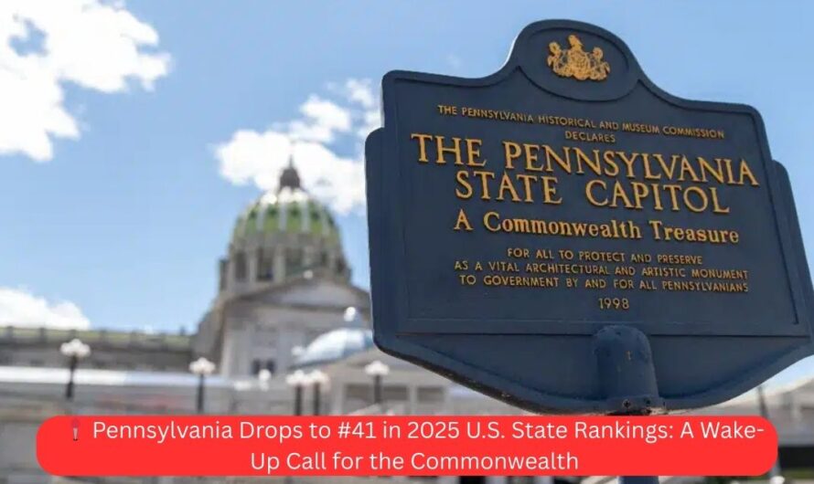 📍 Pennsylvania Drops to #41 in 2025 U.S. State Rankings: A Wake-Up Call for the Commonwealth