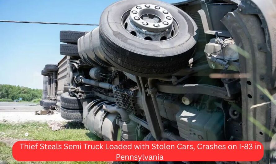 Thief Steals Semi Truck Loaded with Stolen Cars, Crashes on I-83 in Pennsylvania