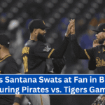 Dennis Santana Swats at Fan in Bullpen During Pirates vs. Tigers Game