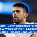 Justin Tucker Suspended for the First 10 Weeks of the NFL Season for Violating Personal Conduct Policy