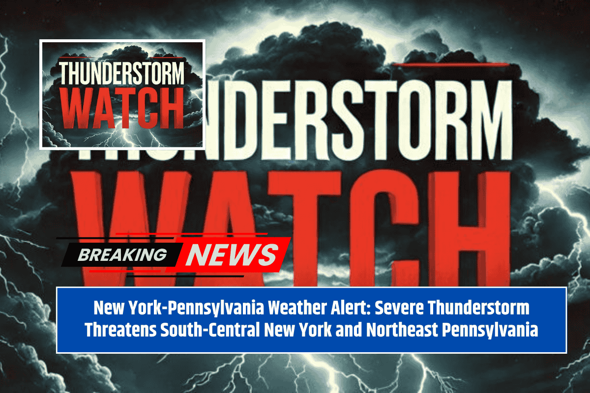 New York-Pennsylvania Weather Alert: Severe Thunderstorm Threatens South-Central New York and Northeast Pennsylvania