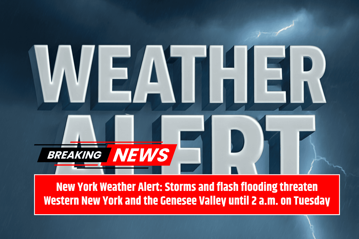 New York Weather Alert: Storms and flash flooding threaten Western New York and the Genesee Valley until 2 a.m. on Tuesday