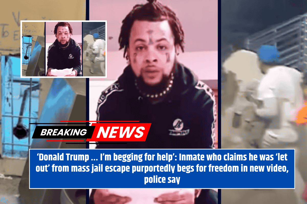 ‘Donald Trump … I’m begging for help’: Inmate who claims he was ‘let out’ from mass jail escape purportedly begs for freedom in new video, police say