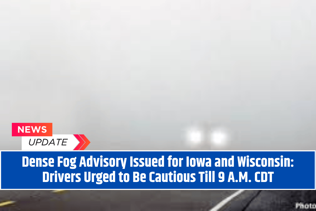 Dense Fog Advisory Issued for Iowa and Wisconsin: Drivers Urged to Be Cautious Till 9 A.M. CDT