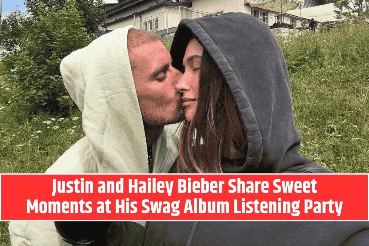 Justin and Hailey Bieber Share Sweet Moments at His Swag Album Listening Party