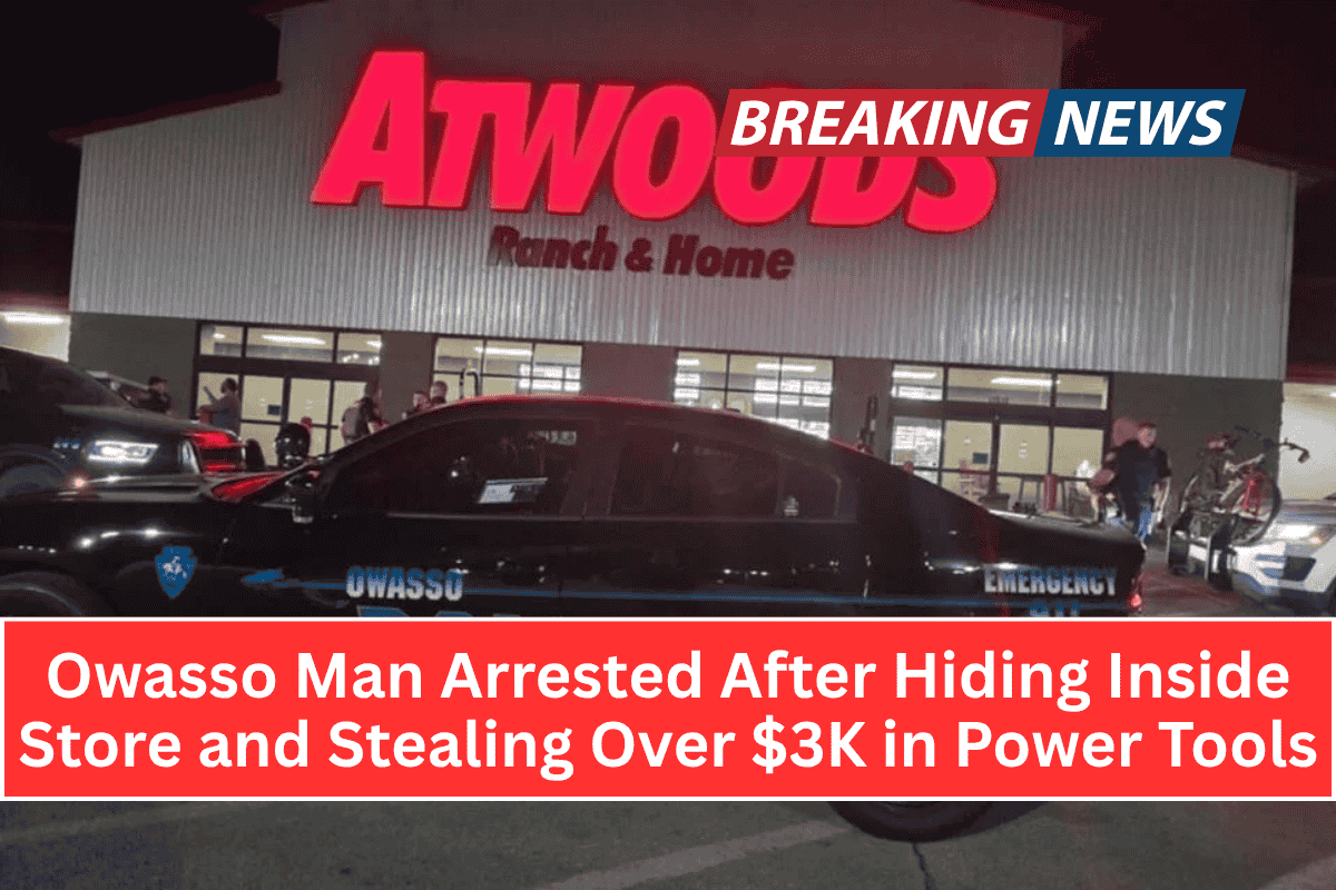 Owasso Man Arrested After Hiding Inside Store and Stealing Over $3K in Power Tools