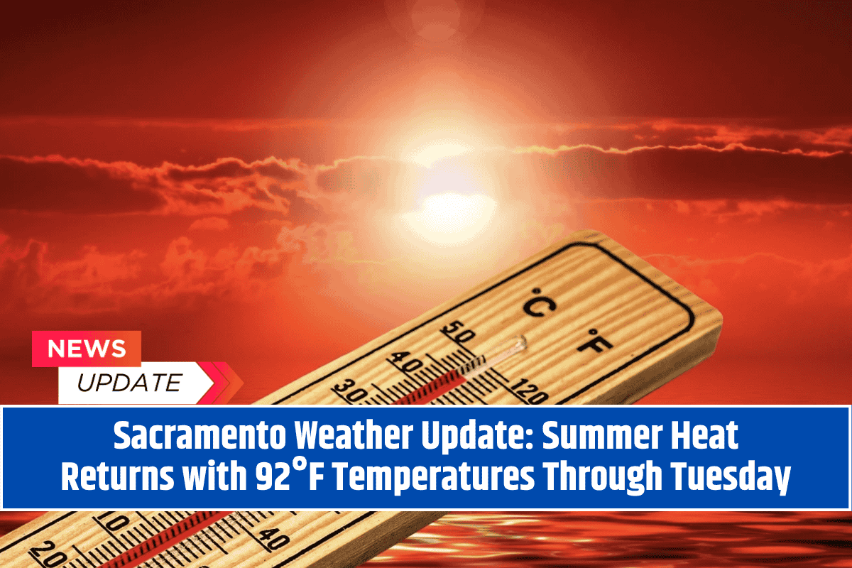 Sacramento Weather Update Summer Heat Returns with 92°F Temperatures Through Tuesday