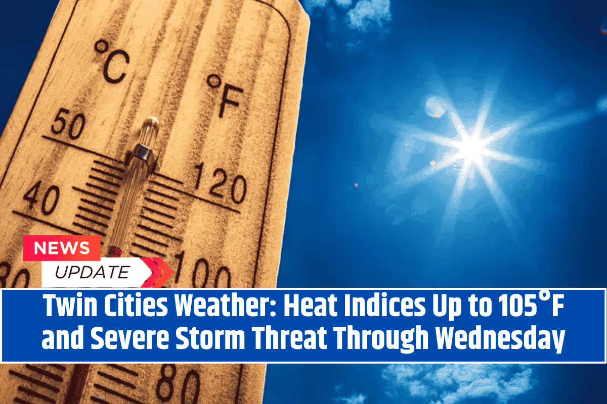 Twin Cities Weather: Heat Indices Up to 105°F and Severe Storm Threat Through Wednesday