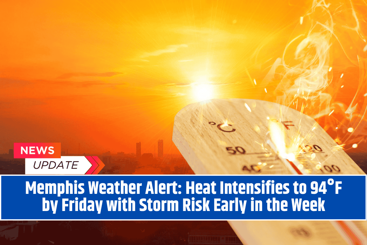 Memphis Weather Alert: Heat Intensifies to 94°F by Friday with Storm Risk Early in the Week